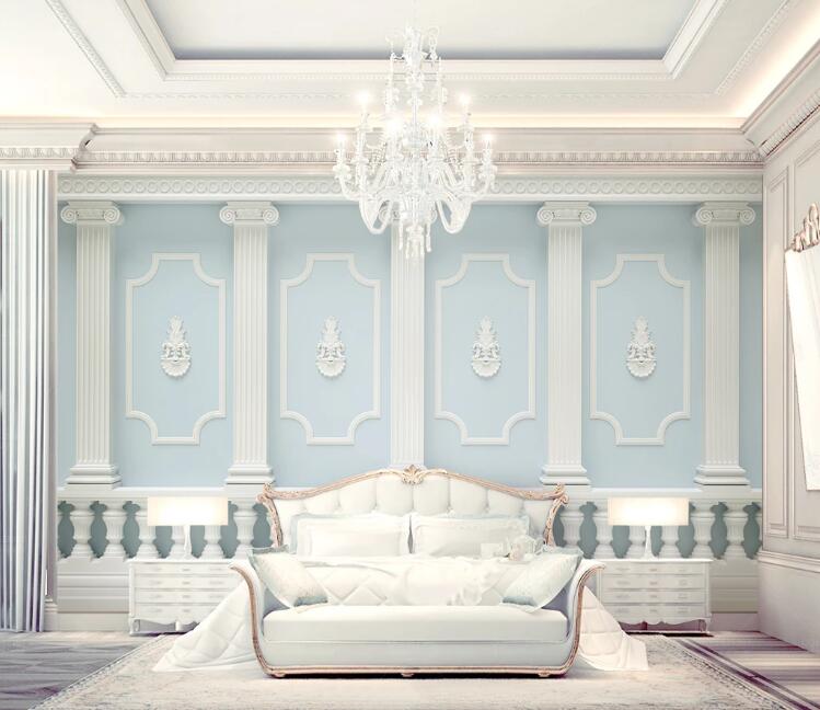 3D Simple Blue WC145 Wall Murals