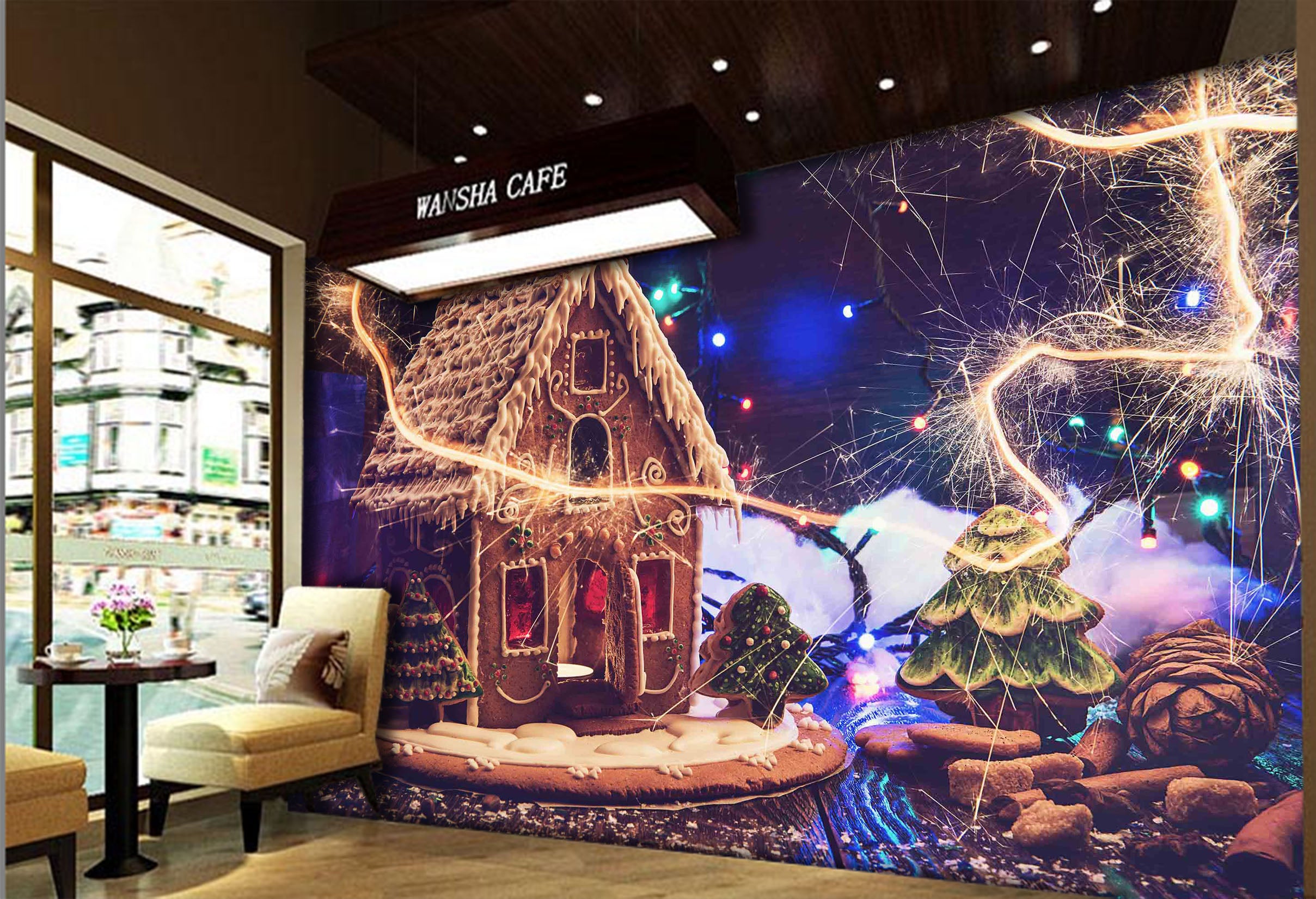 3D Cute Cabin 1080 Wall Murals