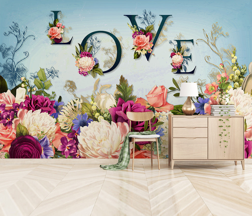 3D Love Blossoms WC057 Wall Murals