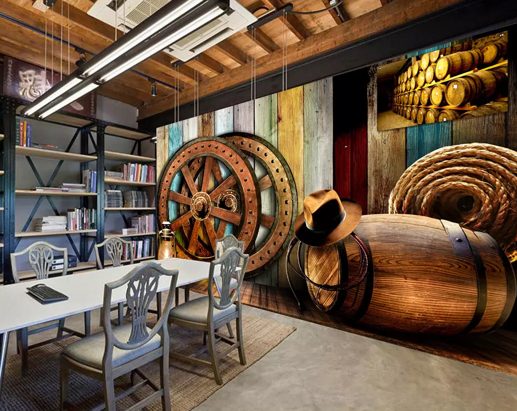 3D Wooden Wheel Casks 79 Wallpaper AJ Wallpaper 2