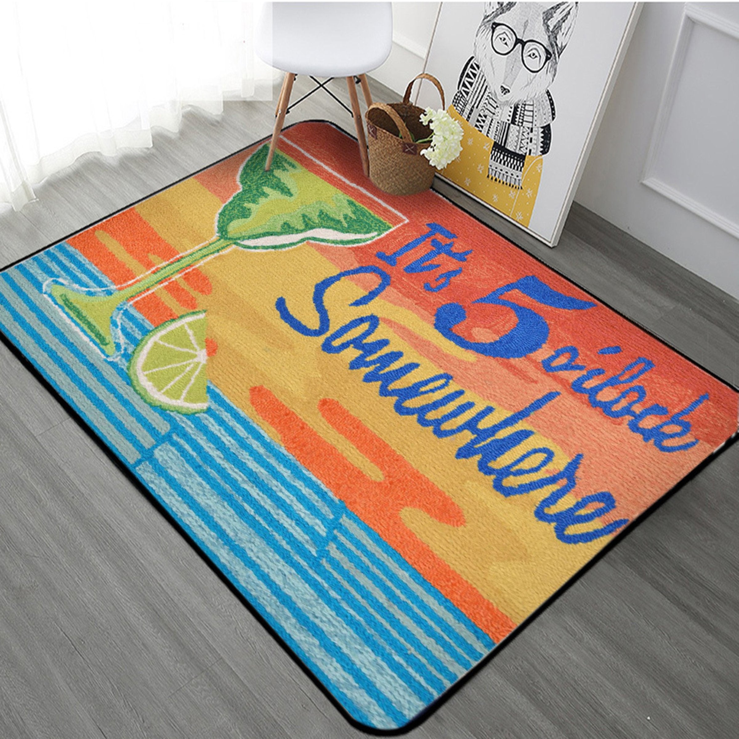 3D Lemon Drink WG103 Non Slip Rug Mat Mat AJ Creativity Home