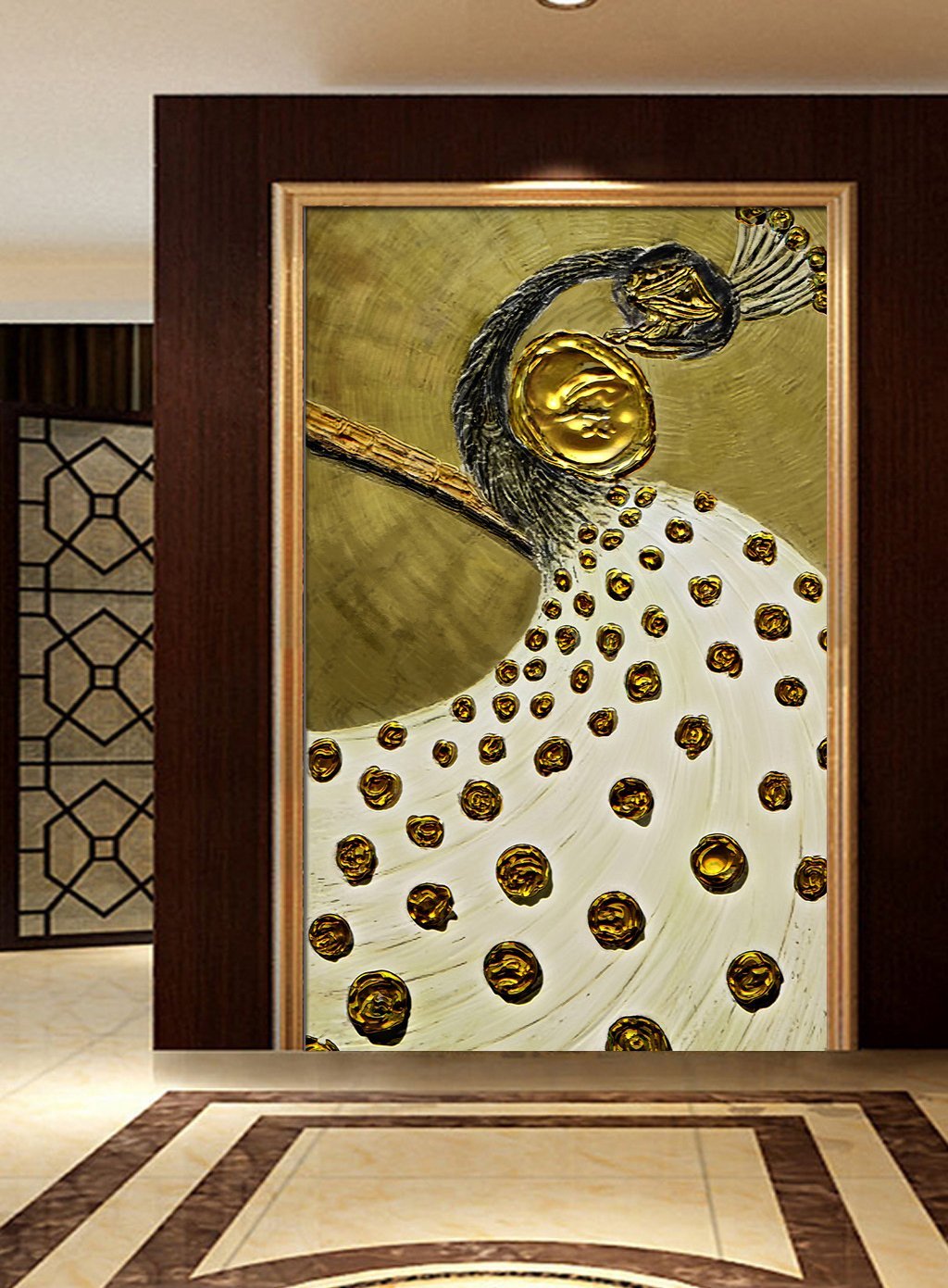 3D Abstract Peacock 670 Wall Murals Wallpaper AJ Wallpaper 2