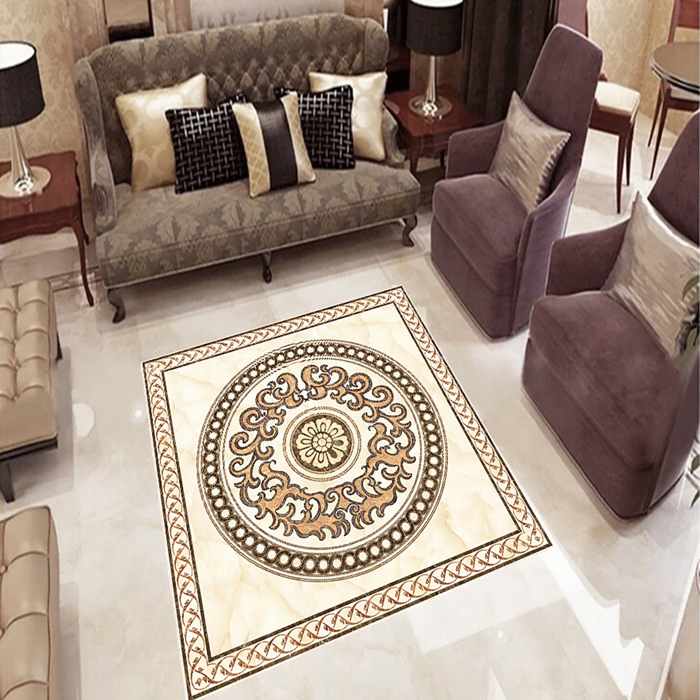 3D Color Pattern WG117 Floor Mural Wallpaper AJ Wallpaper 2