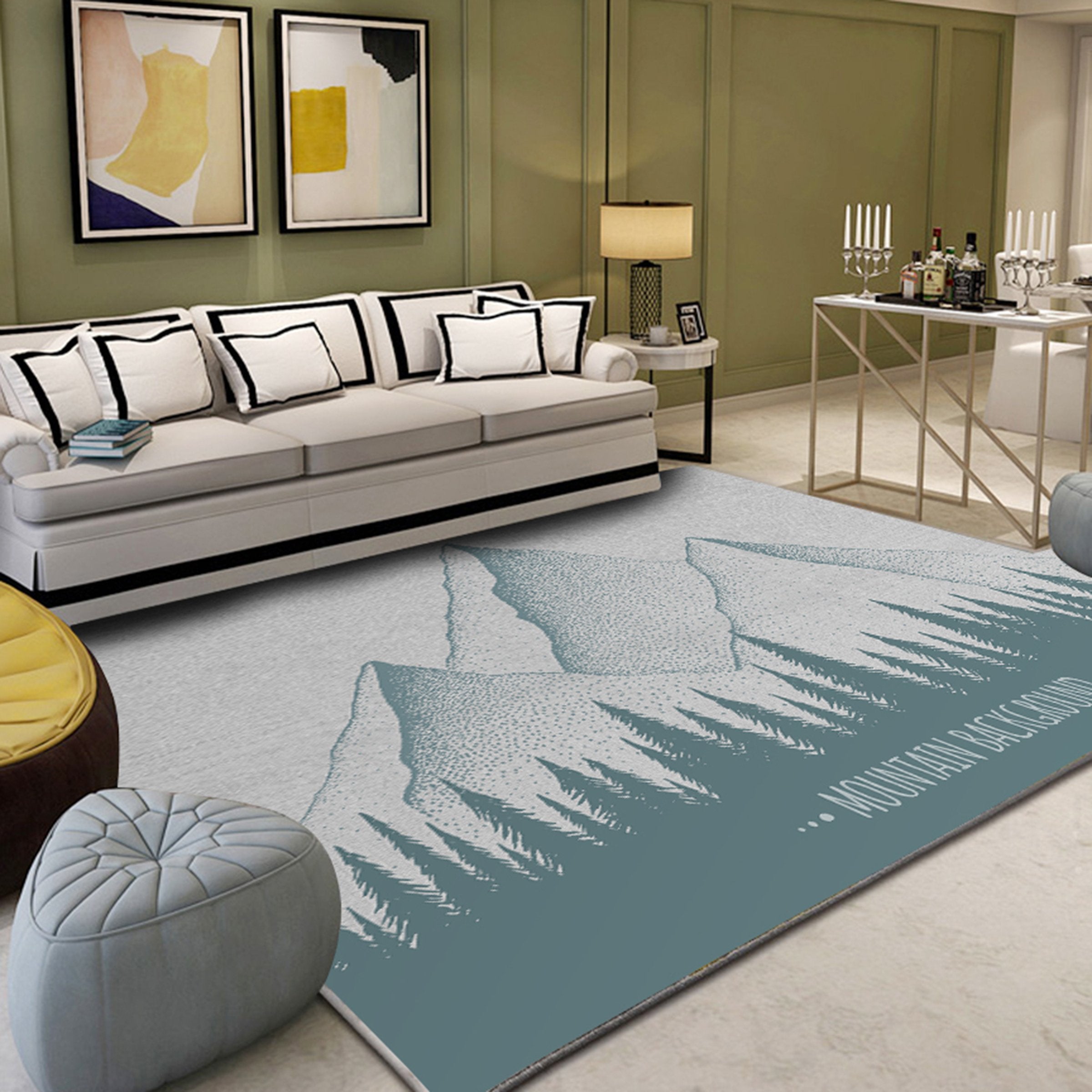 3D Mountain Forest WG536 Non Slip Rug Mat Mat AJ Creativity Home