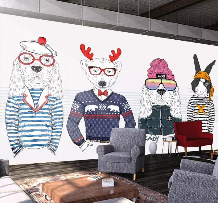 3D Fashion Animal WG09 Wall Murals Wallpaper AJ Wallpaper 2