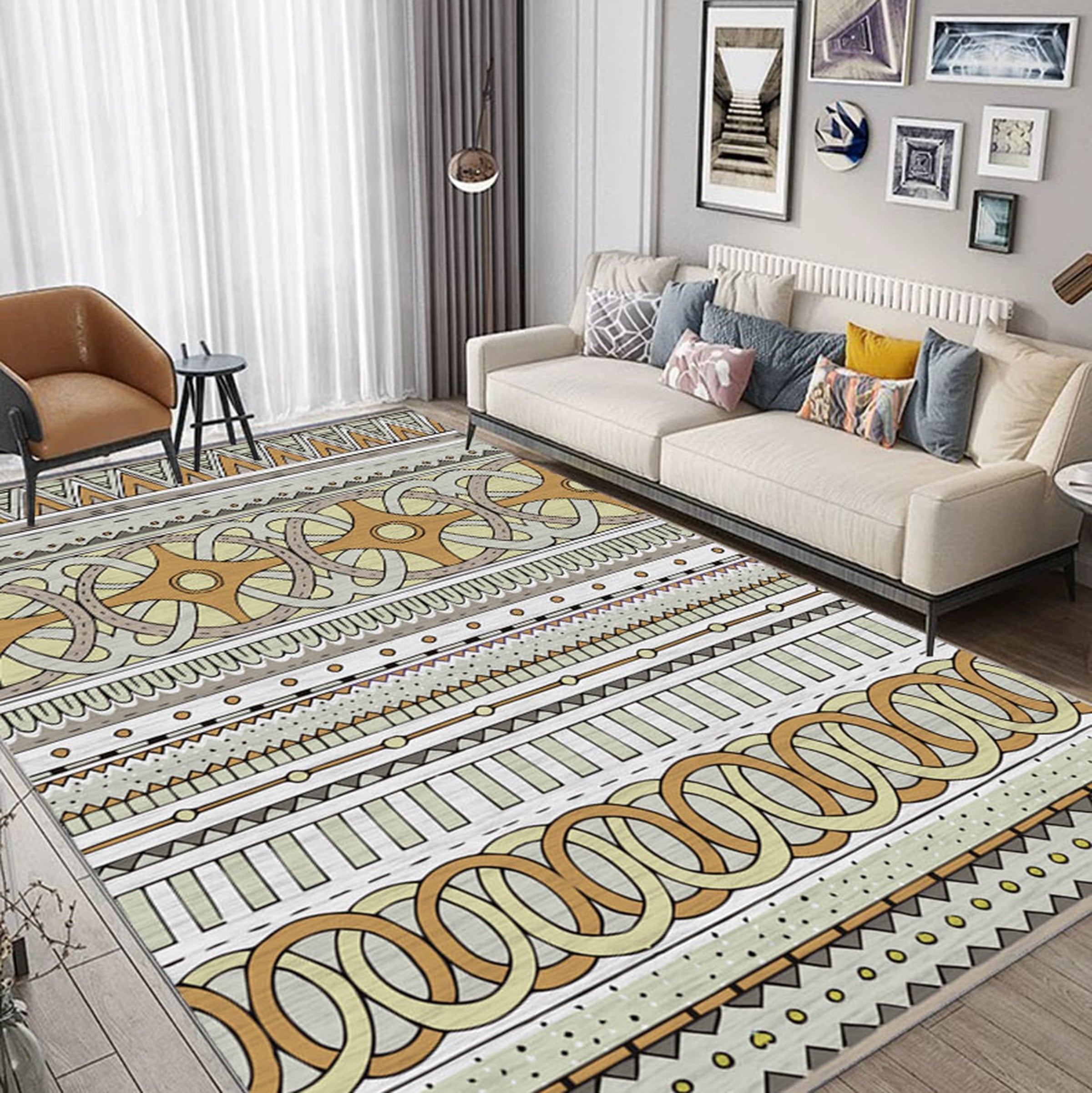 3D Colored Geometric Pattern WG516 Non Slip Rug Mat Mat AJ Creativity Home