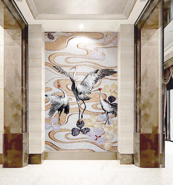 3D White Crane WC277 Wall Murals