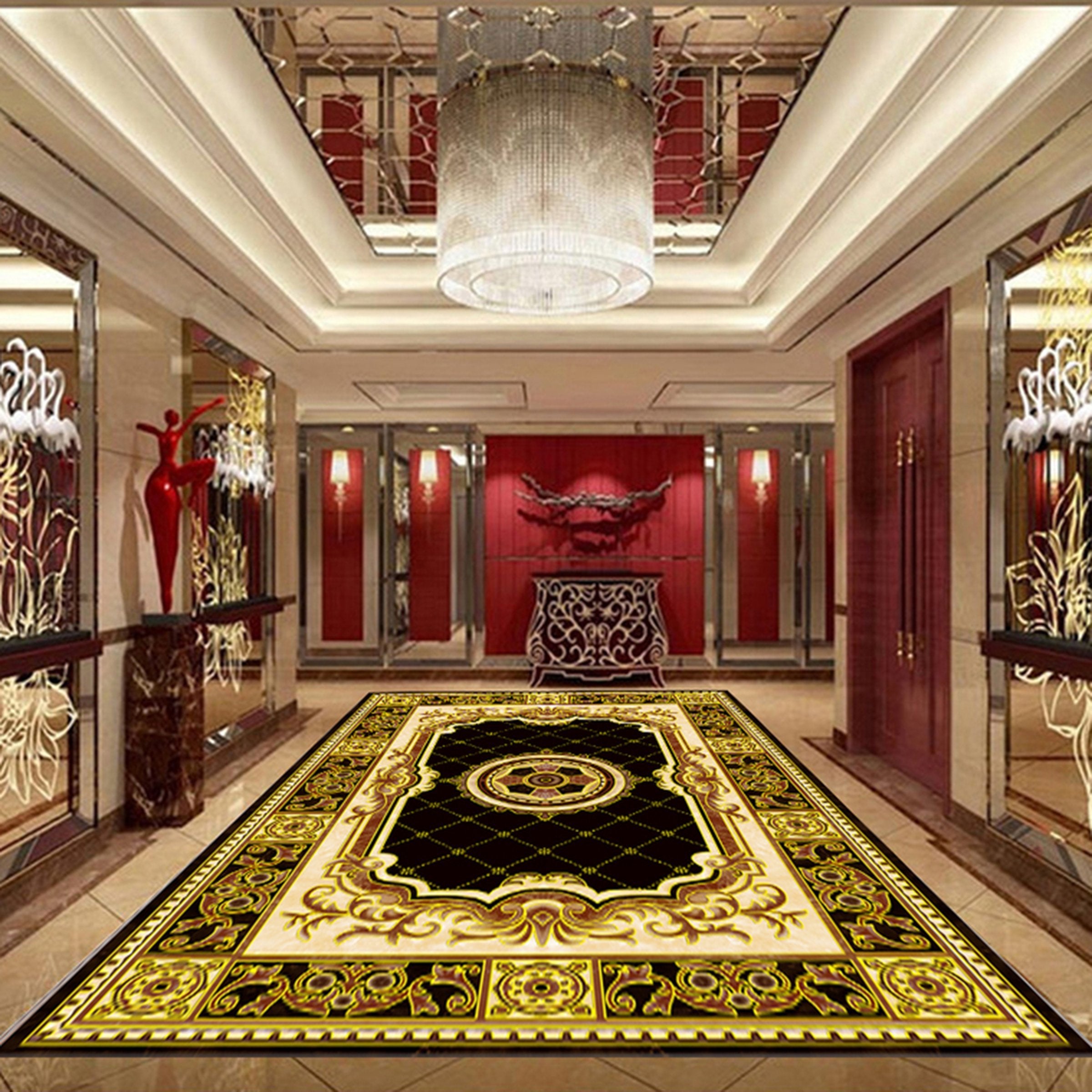 3D Black Diamond WG543 Floor Mural Wallpaper AJ Wallpaper 2