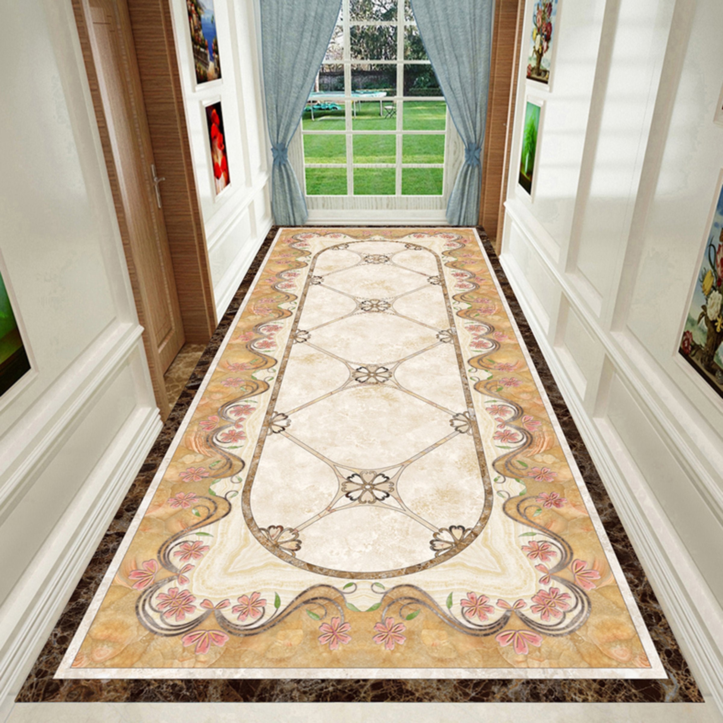 3D Marble Rectangular Lace WG610 Floor Mural Wallpaper AJ Wallpaper 2