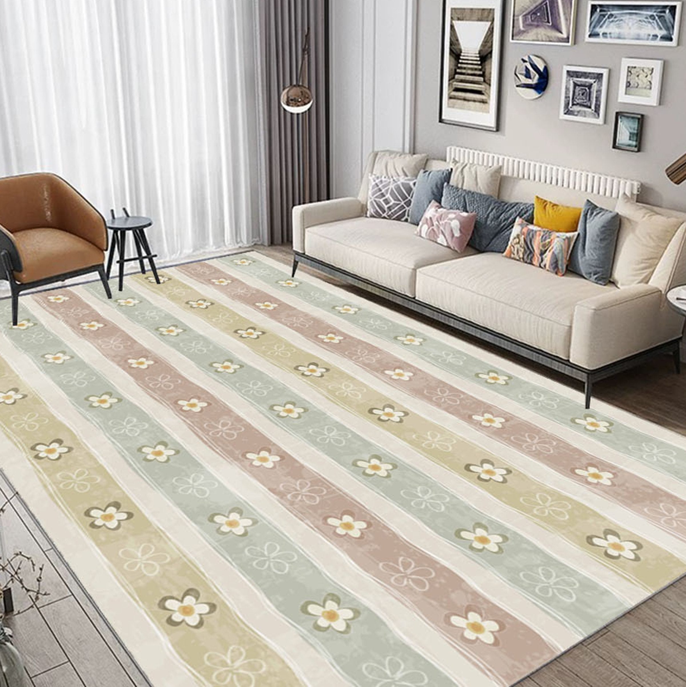 3D Colored Flowers WG518 Non Slip Rug Mat Mat AJ Creativity Home