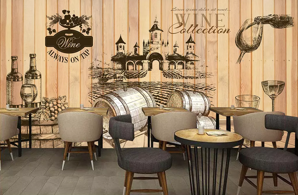 3D Graffiti Wine Glass Barrel 118 Wallpaper AJ Wallpaper 2
