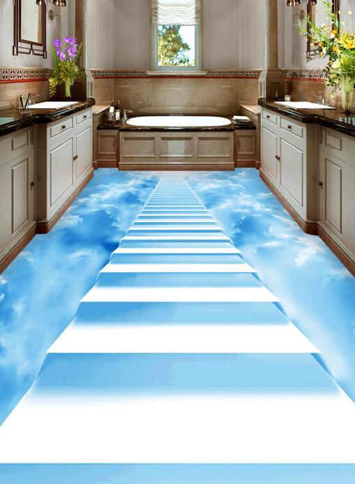 3D Sky Stairs Floor Mural Wallpaper AJ Wallpaper 2
