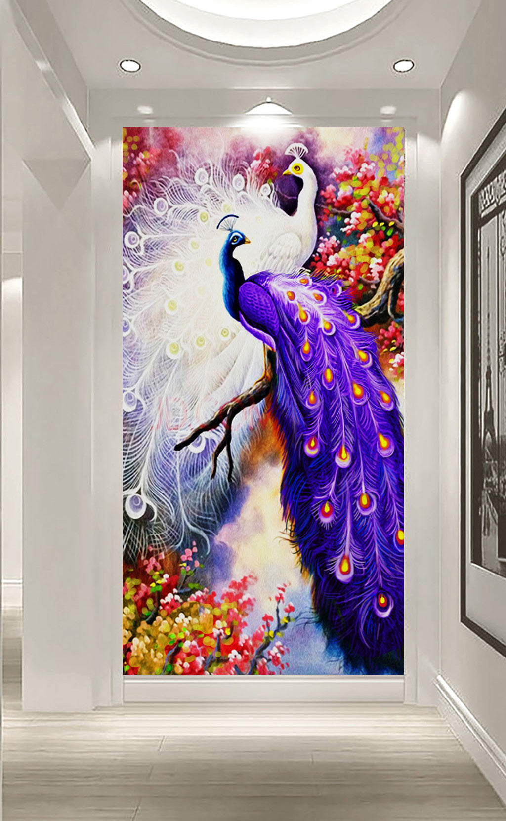3D Purple Peacock WG151 Wall Murals