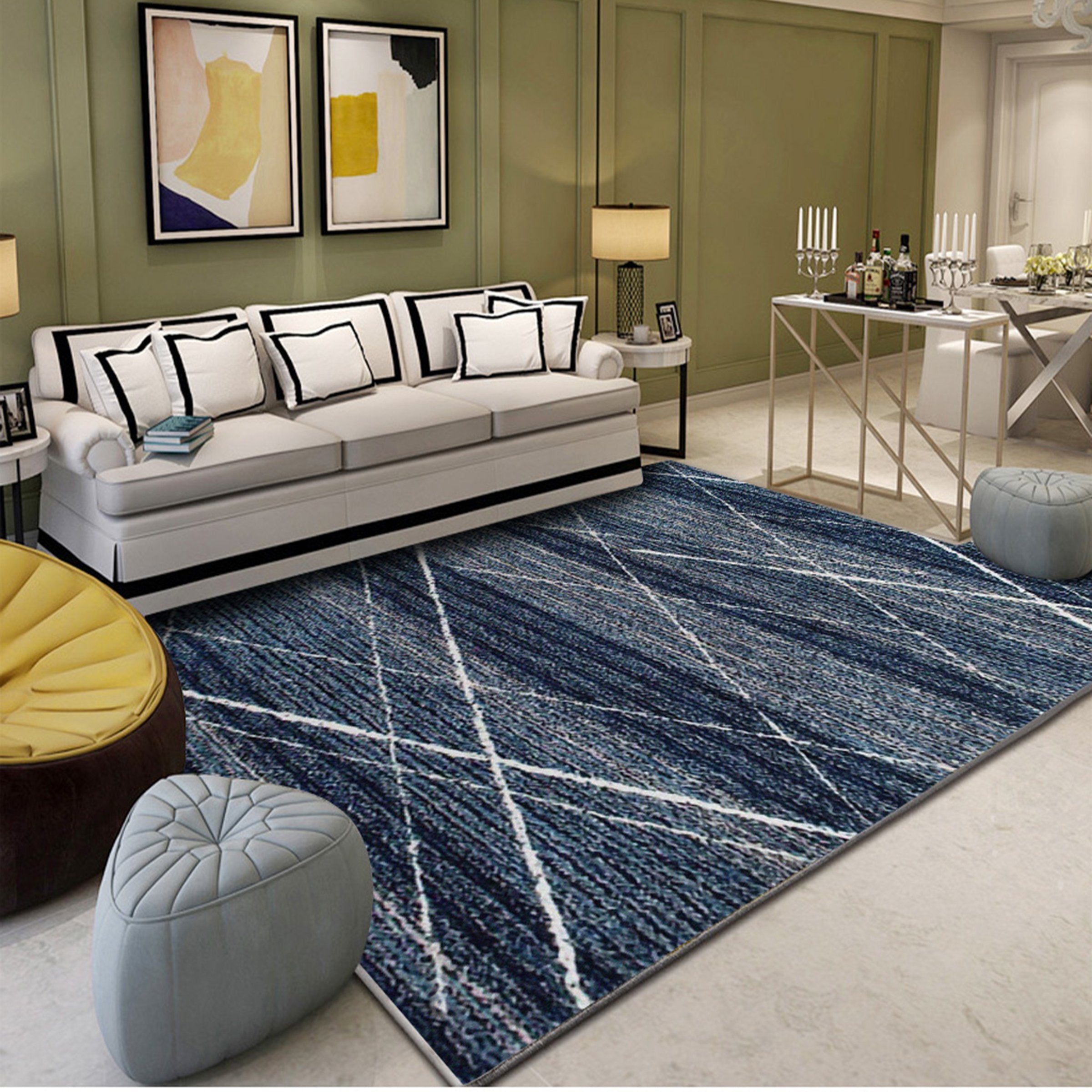 3D Black And White Stripes WG125 Non Slip Rug Mat Mat AJ Creativity Home