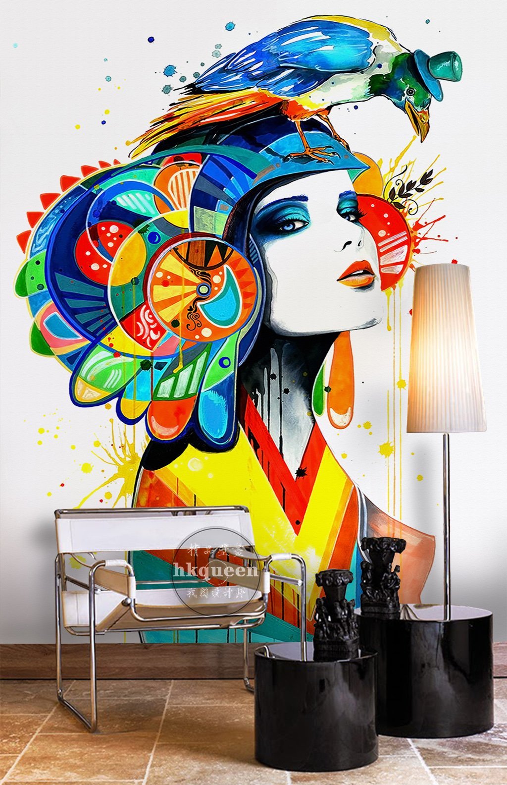 3D Color Lady Avatar 544 Wall Murals Wallpaper AJ Wallpaper 2