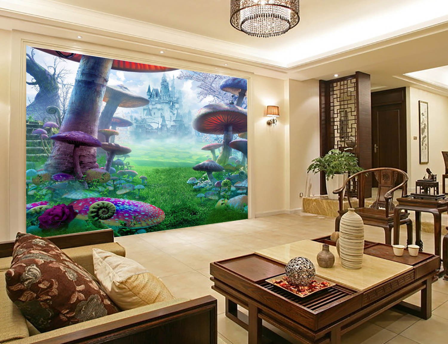 Mushrooms And Castle Wallpaper AJ Wallpaper