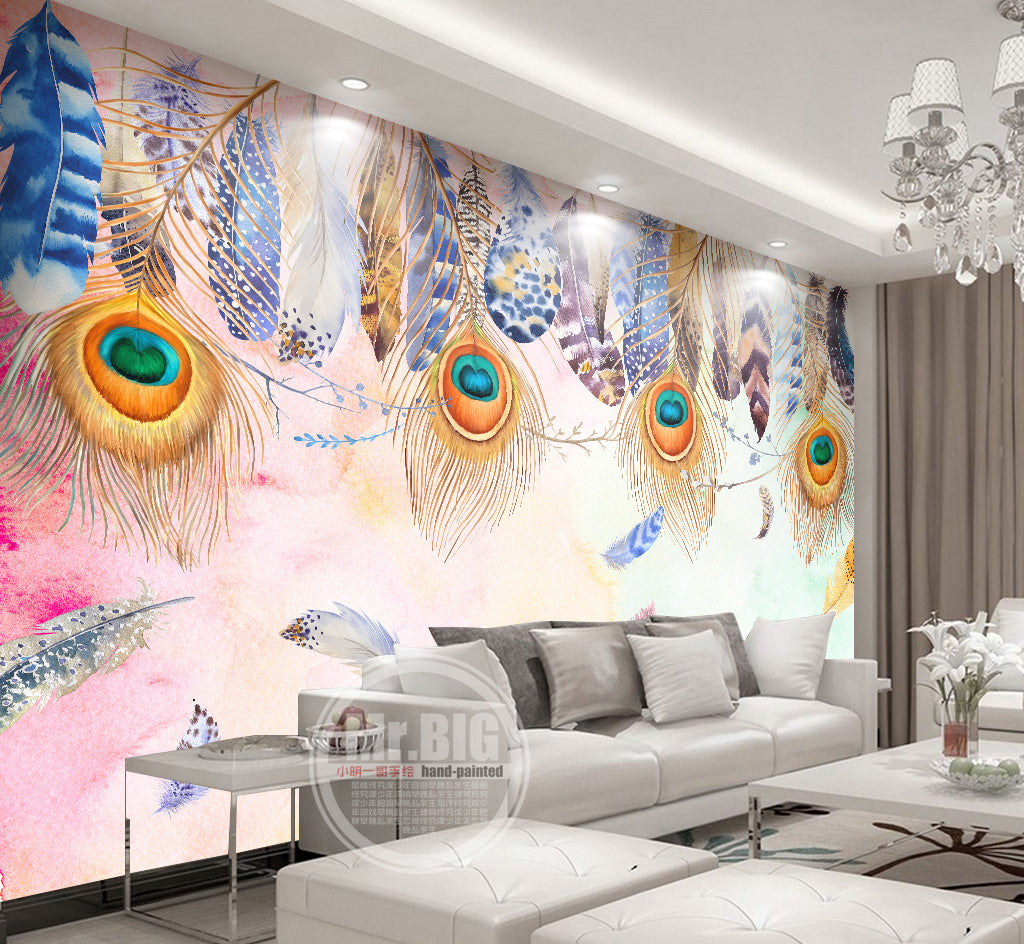 3D Peacock Feather WG094 Wall Murals