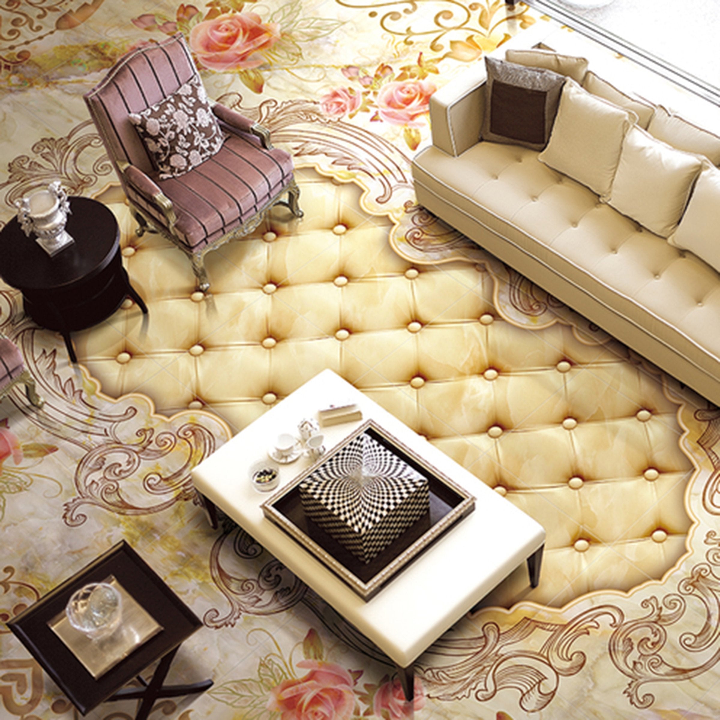 3D Pink Rose WG287 Floor Mural Wallpaper AJ Wallpaper 2