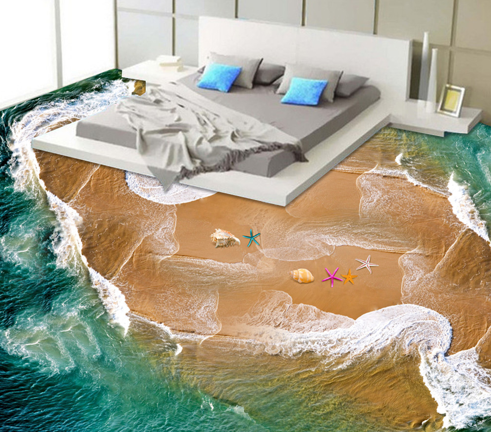 3D Shallow Waves 590 Floor Mural Wallpaper Murals Rug & Mat Print Epoxy waterproof bath floor
