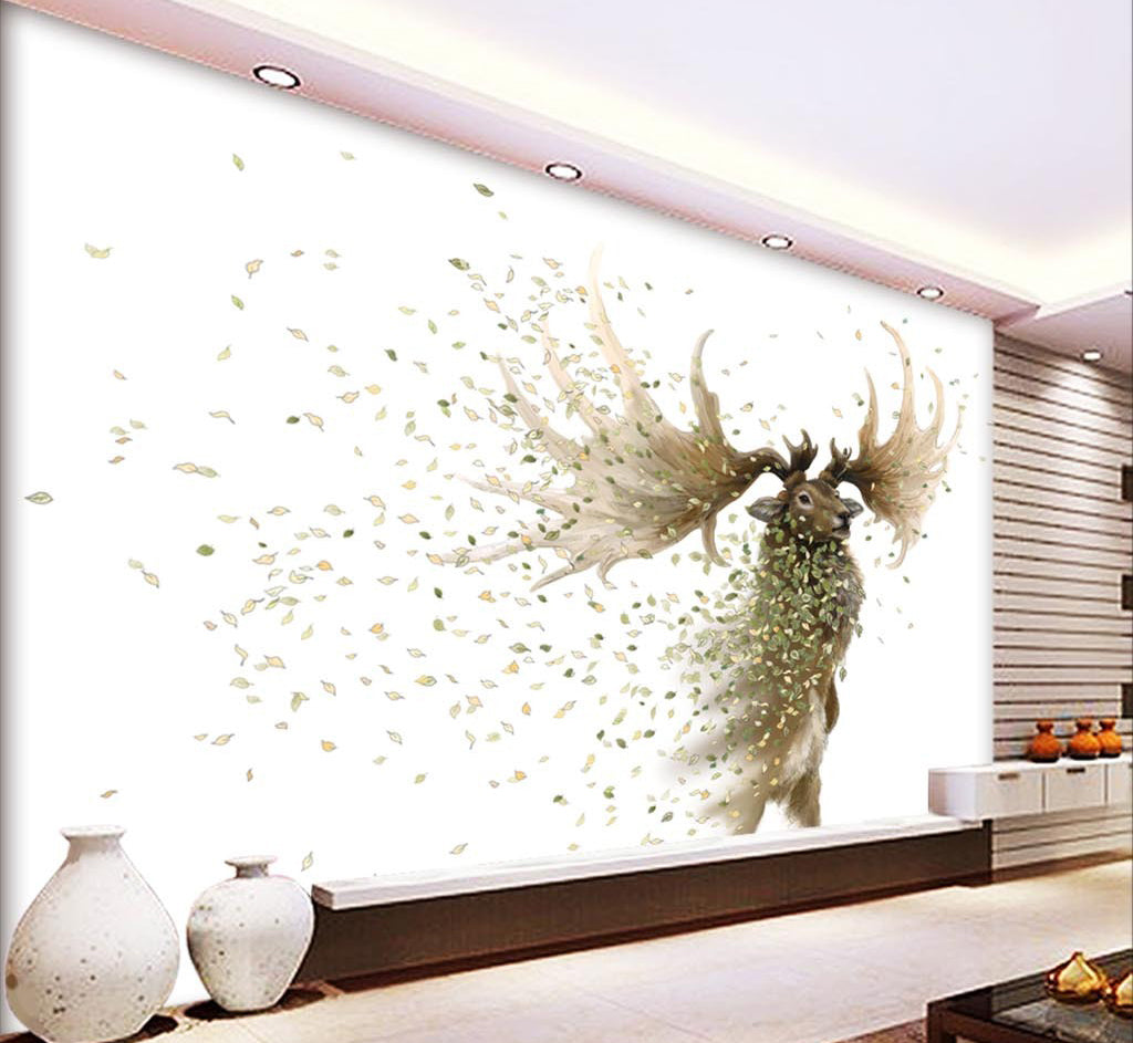 3D Leaf Deer WG233 Wall Murals