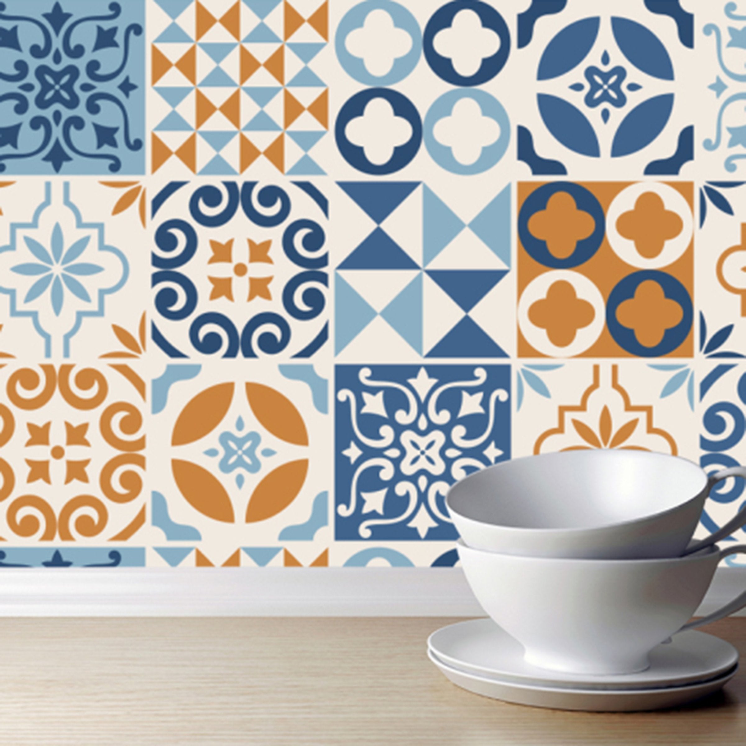 3D Cyan Pattern WG051 Floor Mural Wallpaper AJ Wallpaper 2