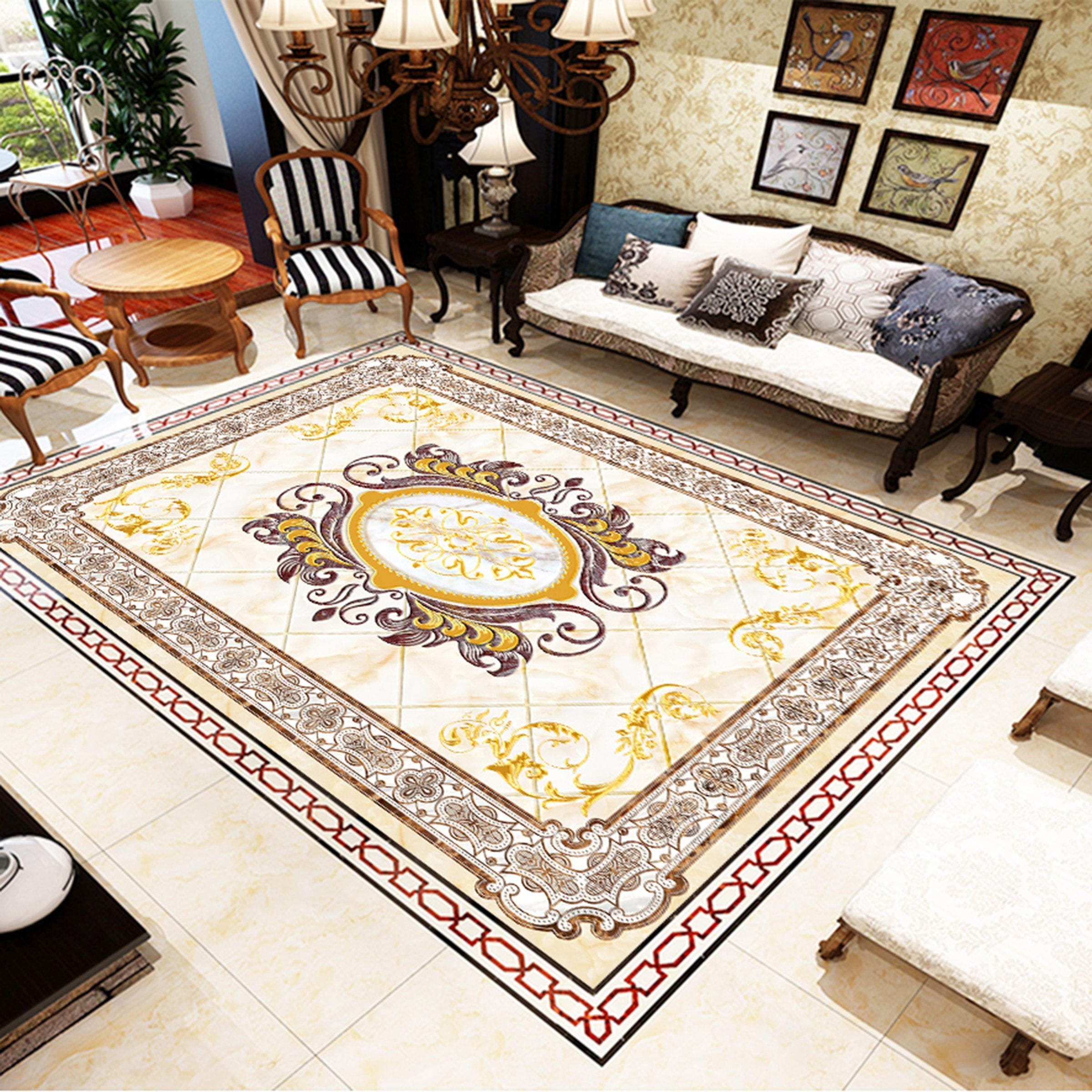 3D Color Pattern WG114 Floor Mural Wallpaper AJ Wallpaper 2