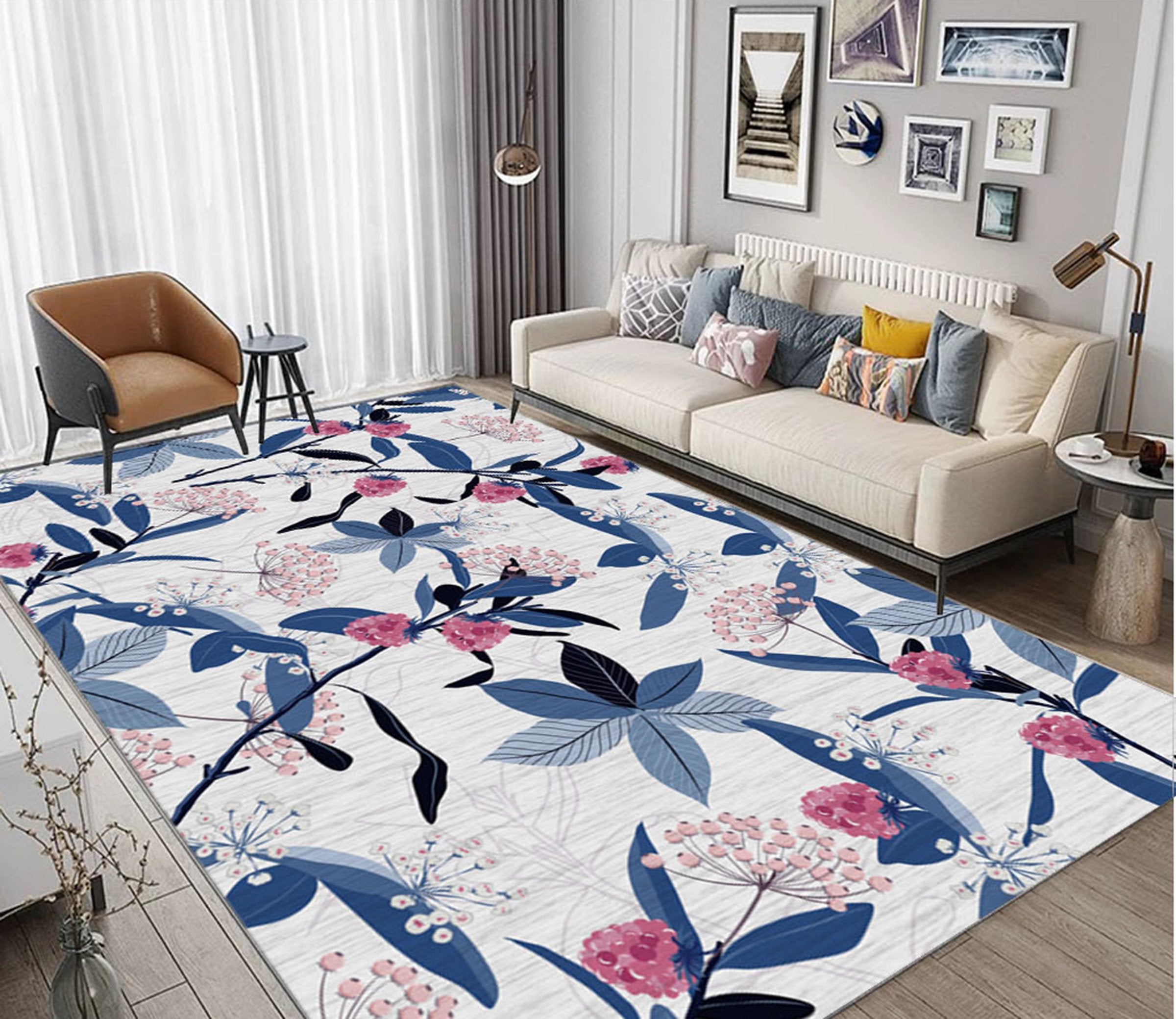 3D Colored Flowers WG513 Non Slip Rug Mat Mat AJ Creativity Home