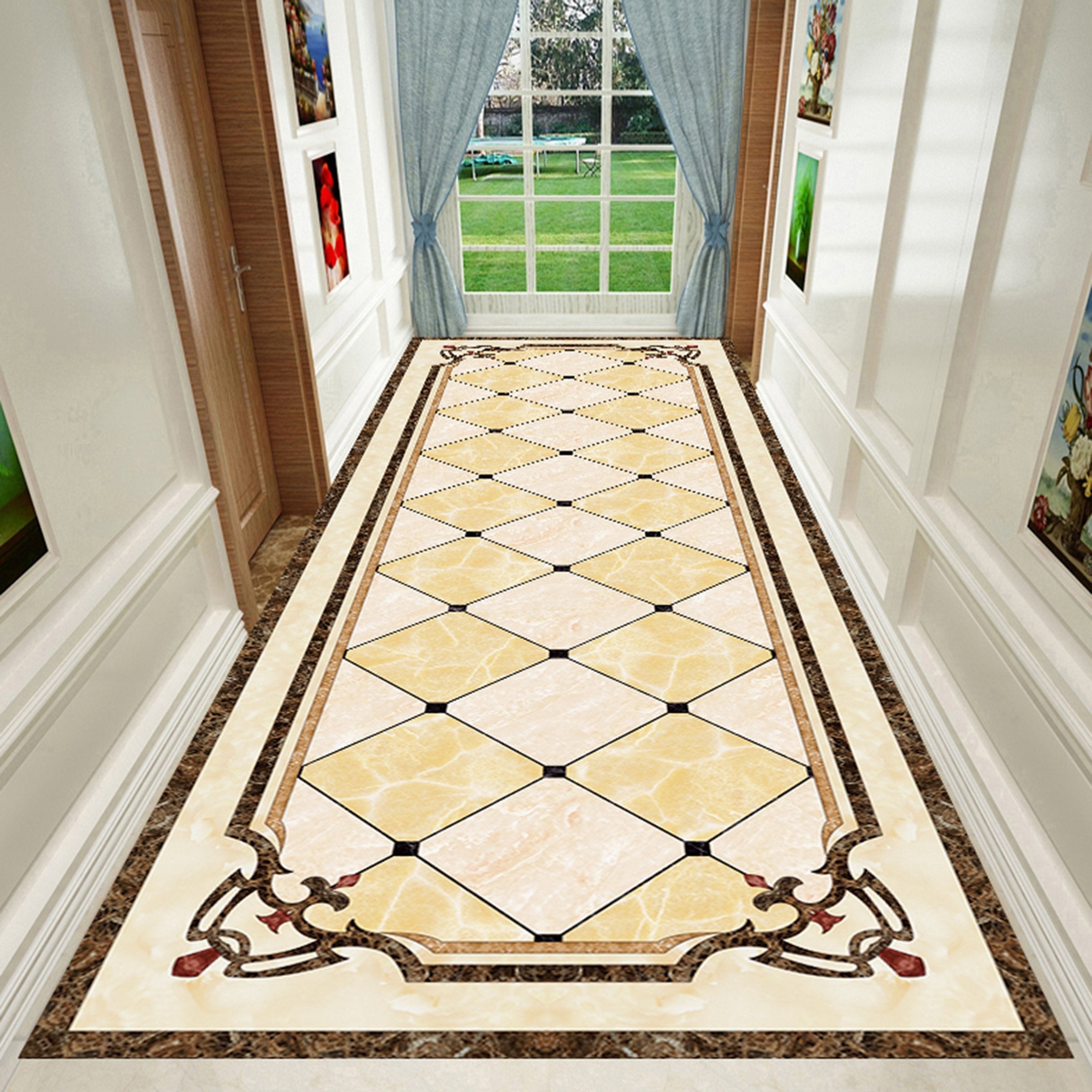 3D Black Small Square WG575 Floor Mural Wallpaper AJ Wallpaper 2