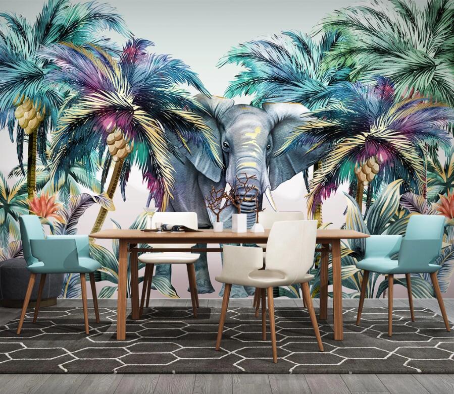 3D Elephant Grove WC2381 Wall Murals