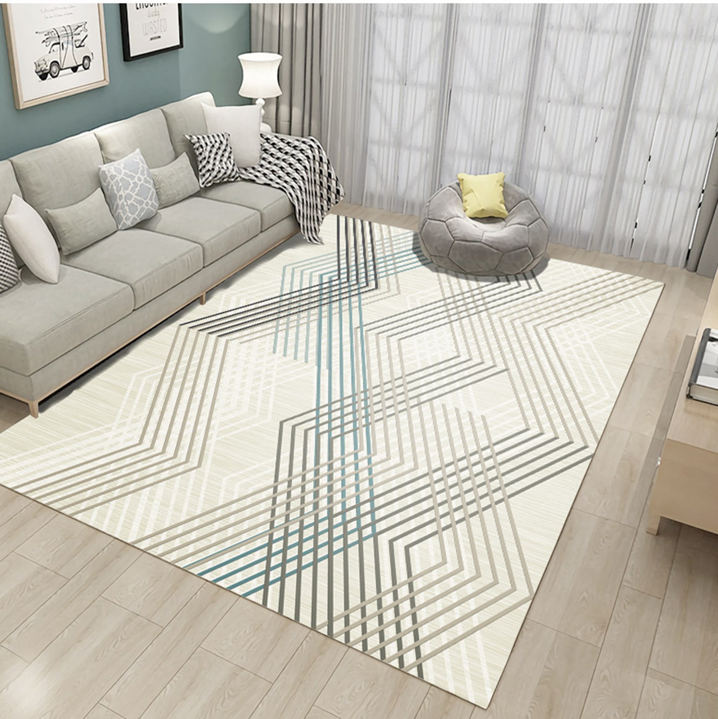 3D Color Stripe WG298 Non Slip Rug Mat Mat AJ Creativity Home