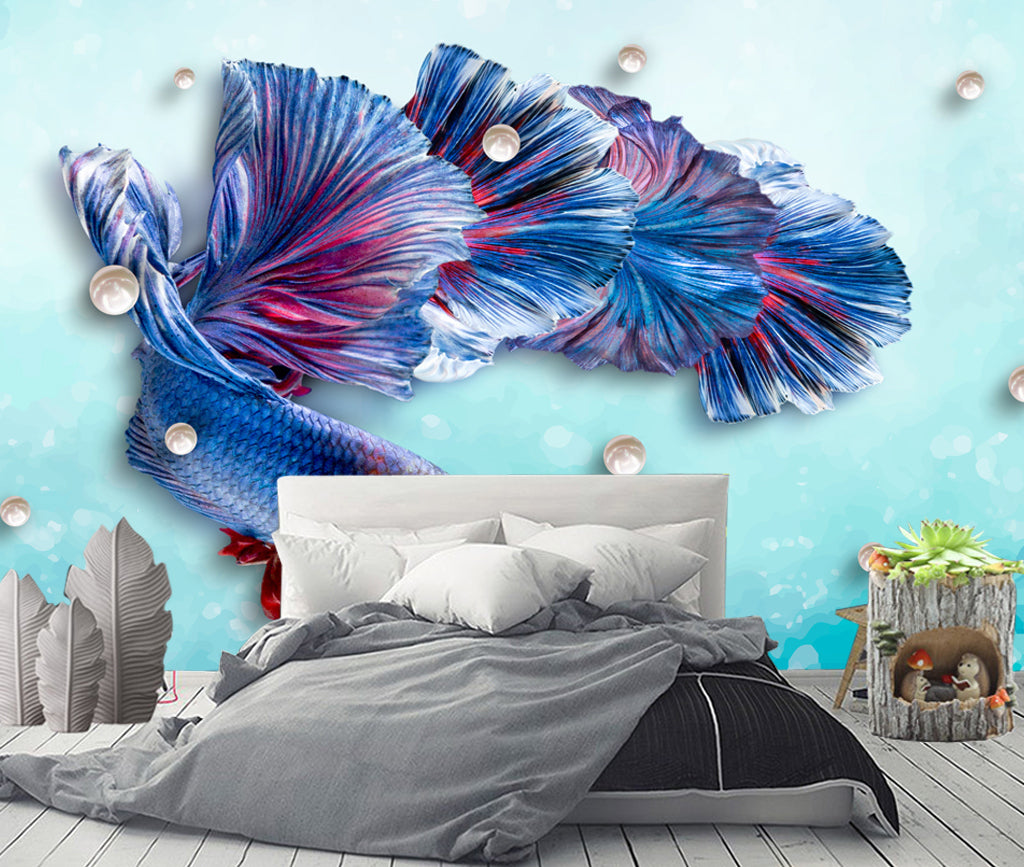 3D Fish Pearl WG204 Wall Murals