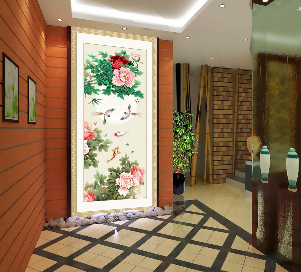 3D Carp Flower 395 Wallpaper AJ Wallpaper