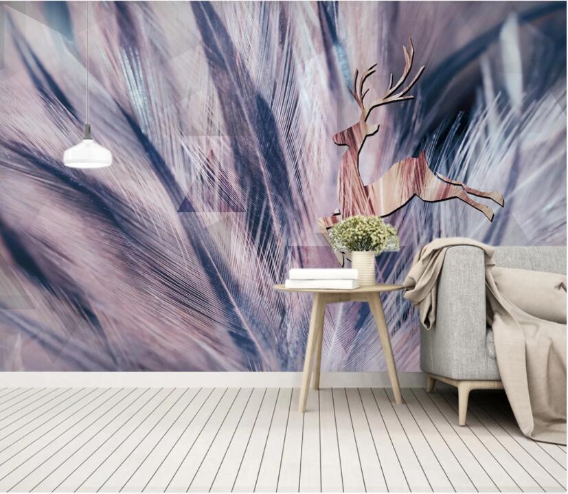 3D Feather Fawn WC2395 Wall Murals
