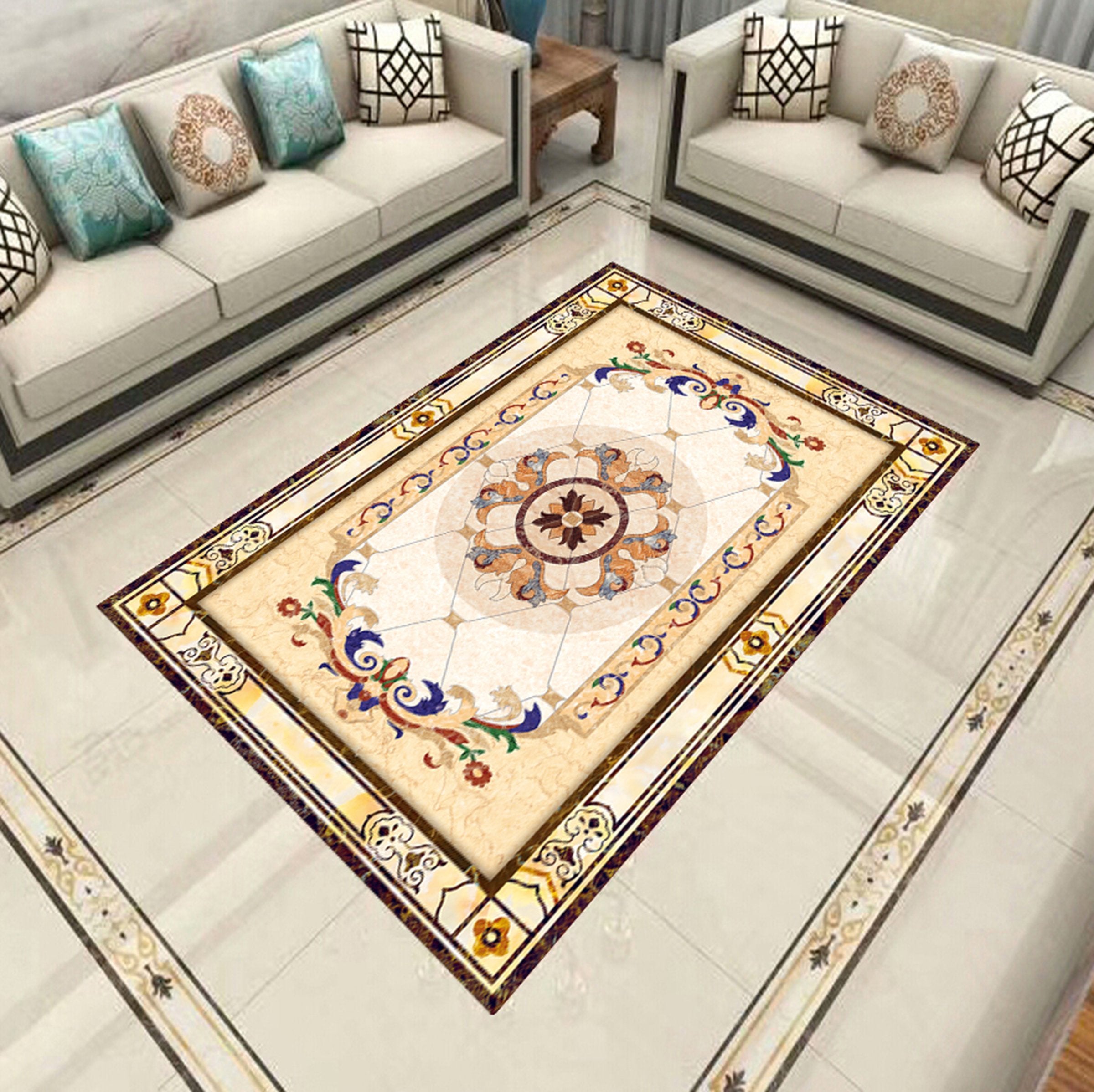 3D Marble Pattern WG694 Floor Mural Wallpaper AJ Wallpaper 2