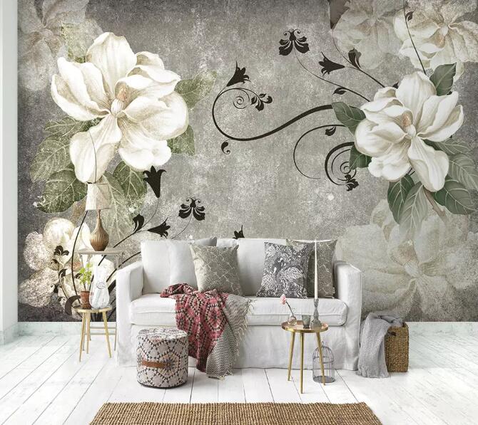 3D White Petals WG06 Wall Murals Wallpaper AJ Wallpaper 2