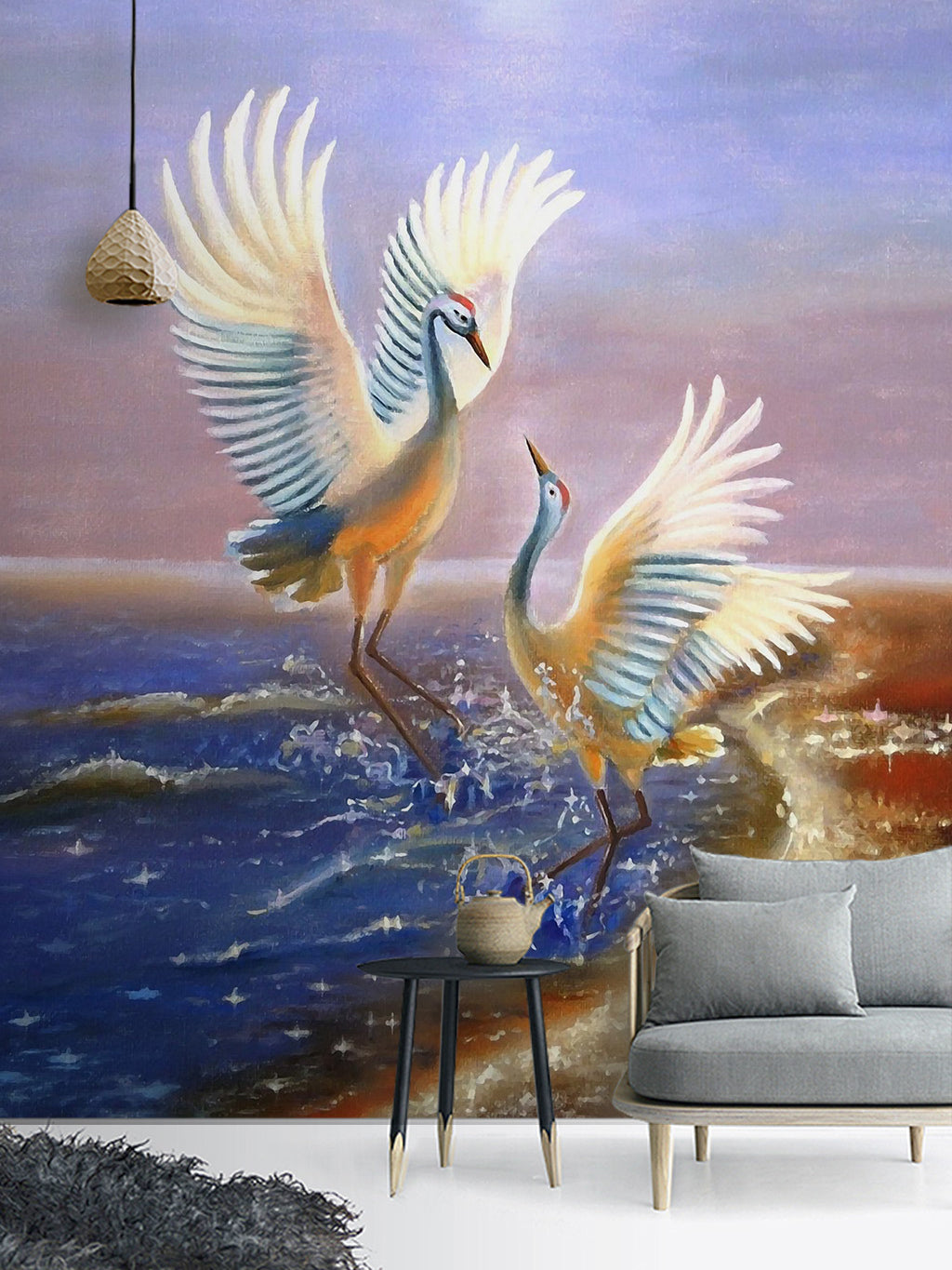 3D Sea Crane WG125 Wall Murals