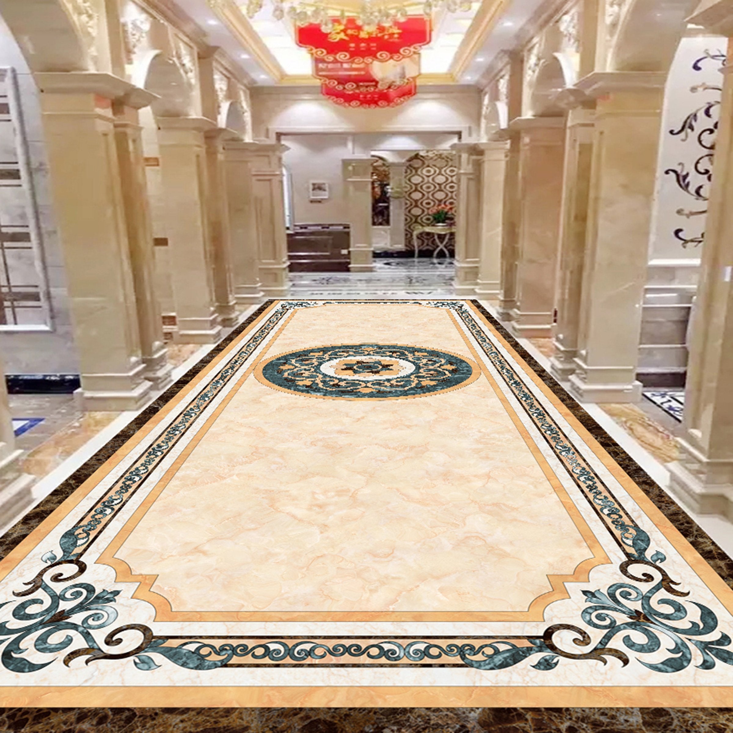 3D Colored Flowers Round WG680 Floor Mural Wallpaper AJ Wallpaper 2