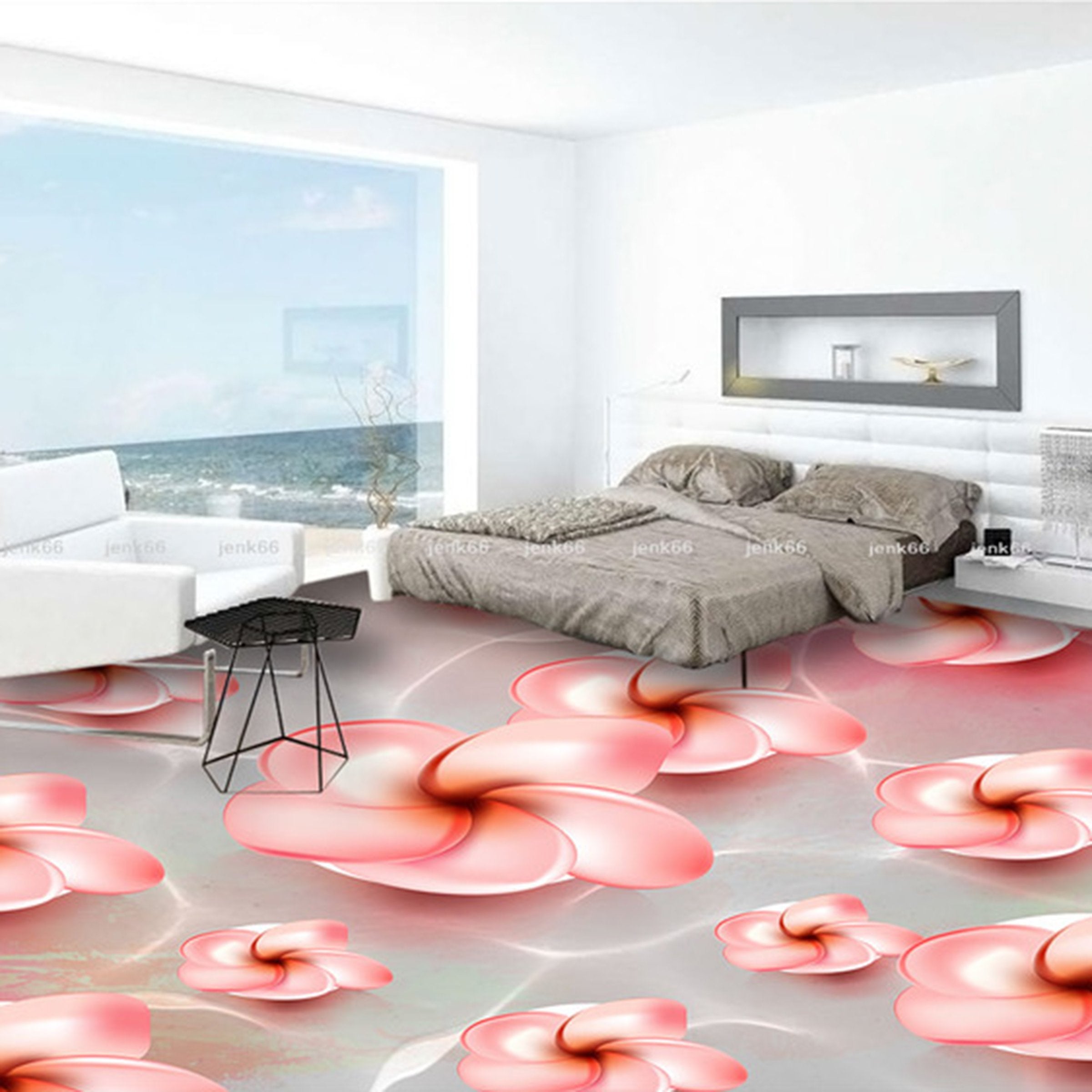 3D Flower Pattern WG138 Floor Mural Wallpaper AJ Wallpaper 2