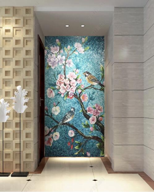 3D Bird Flowers WC284 Wall Murals
