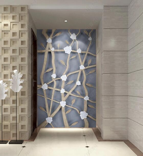 3D White Plum WC287 Wall Murals