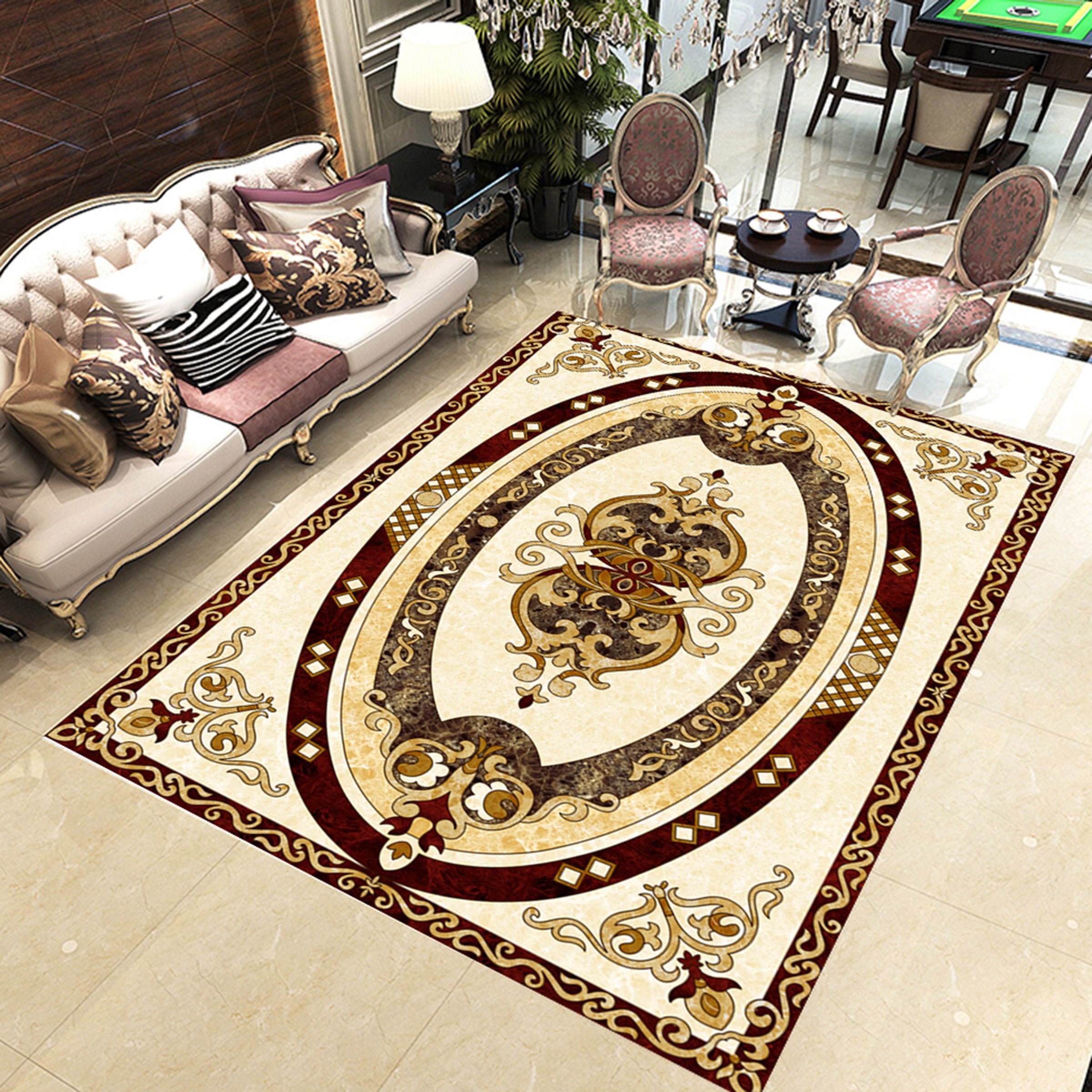 3D Oval Marble Pattern WG474 Floor Mural Wallpaper AJ Wallpaper 2