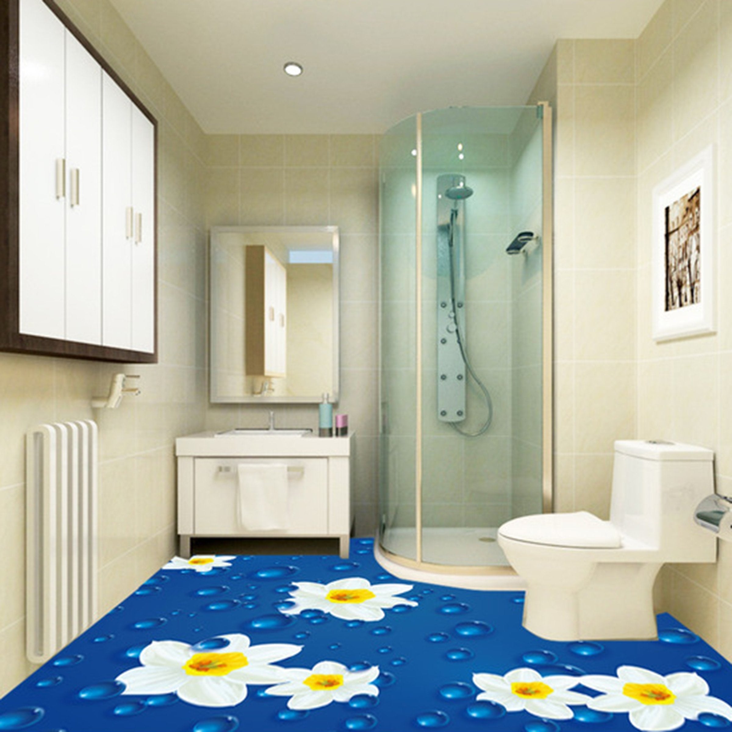 3D Sea Flower WG130 Floor Mural Wallpaper AJ Wallpaper 2