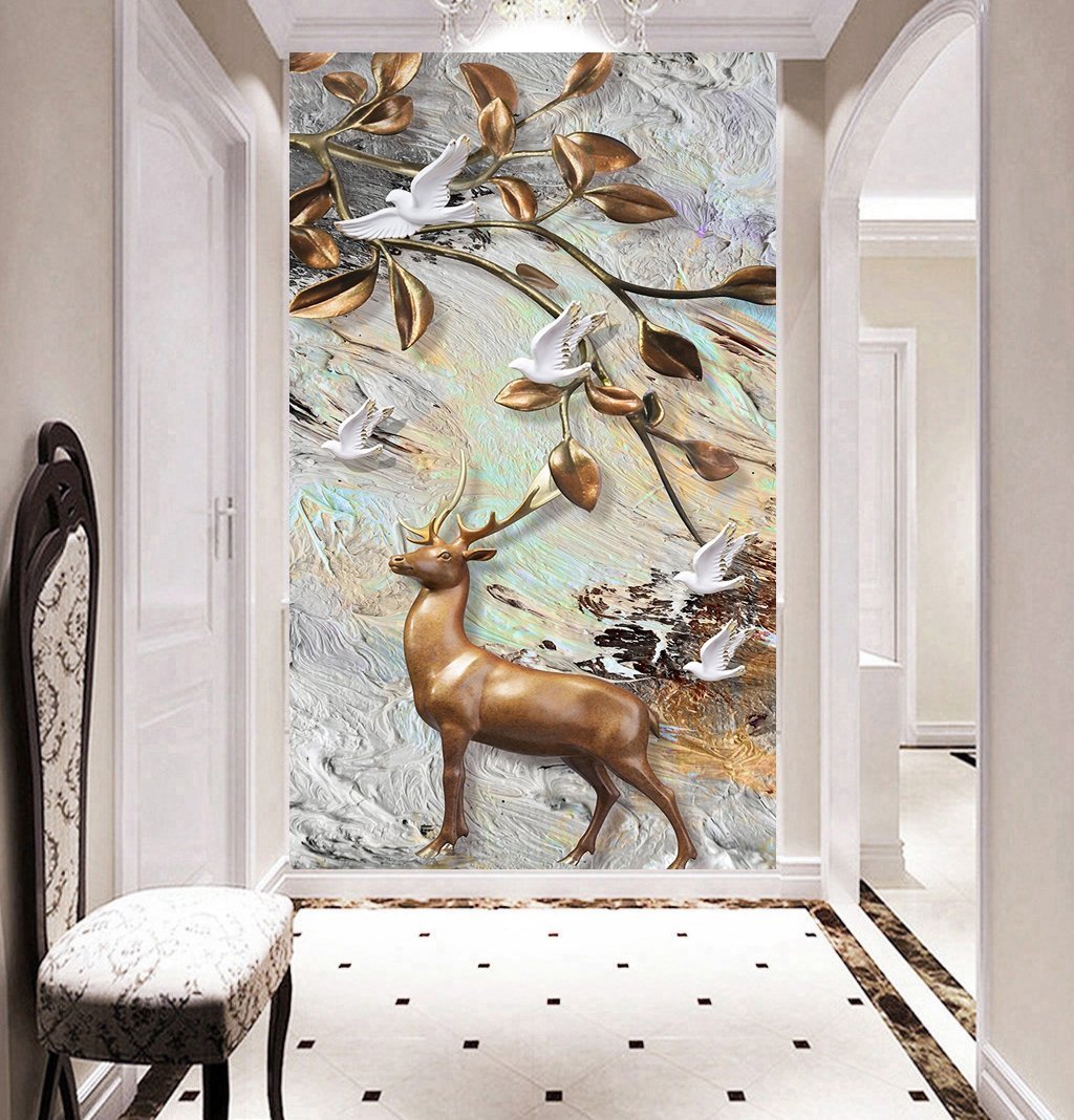 3D Fawn Branch 502 Wall Murals Wallpaper AJ Wallpaper 2