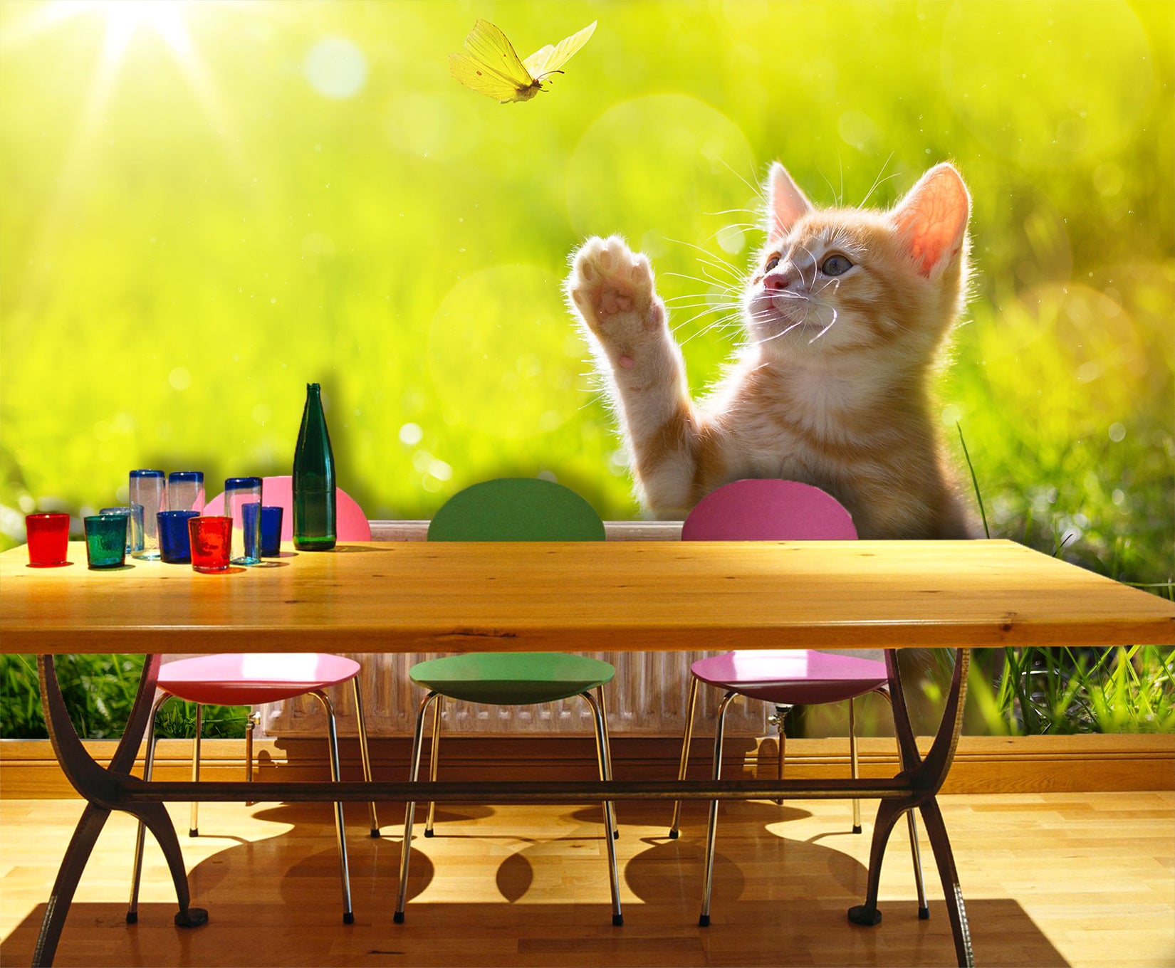 3D Sunny Cat 1068 Wall Murals