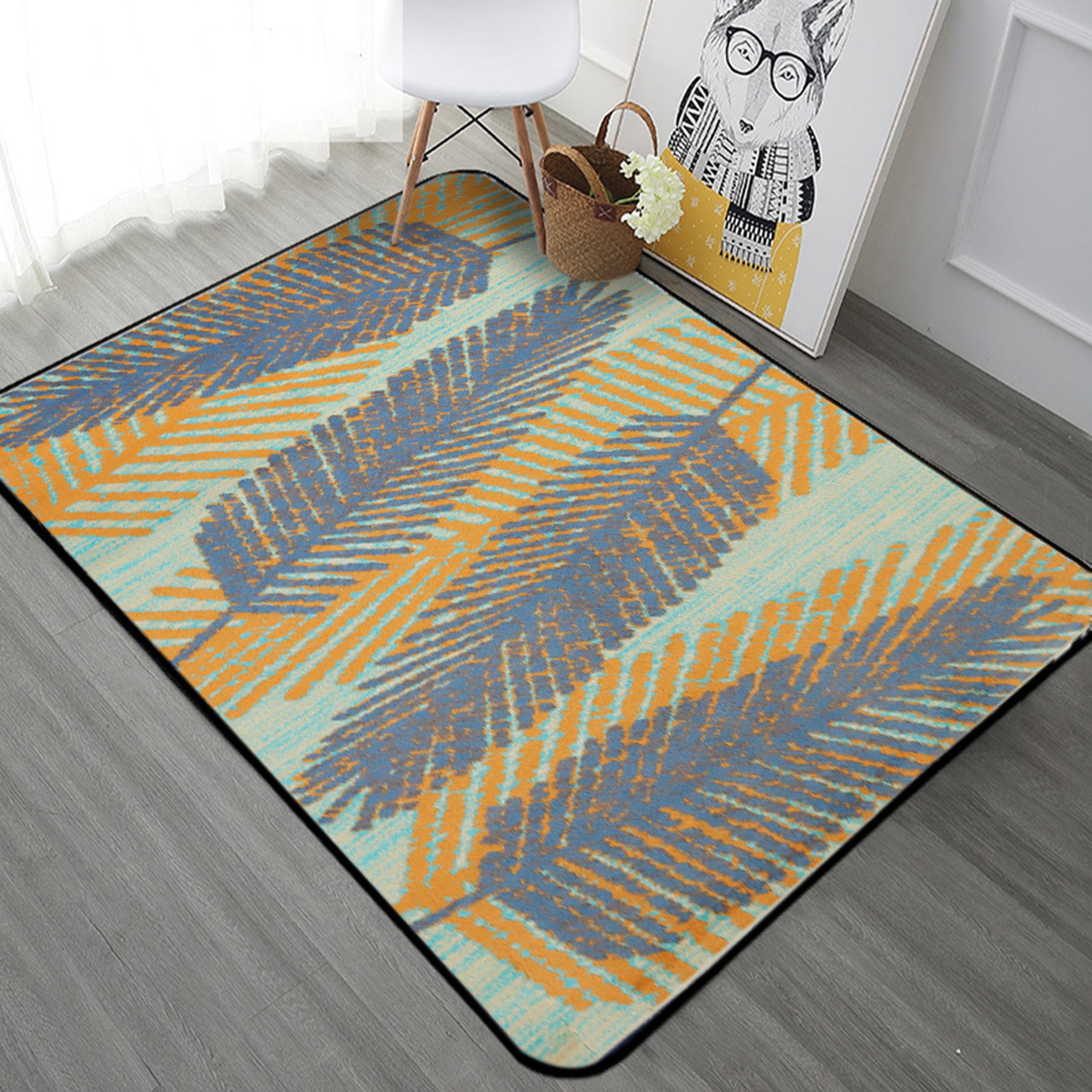 3D Colored Leaves WG011 Non Slip Rug Mat Mat AJ Creativity Home