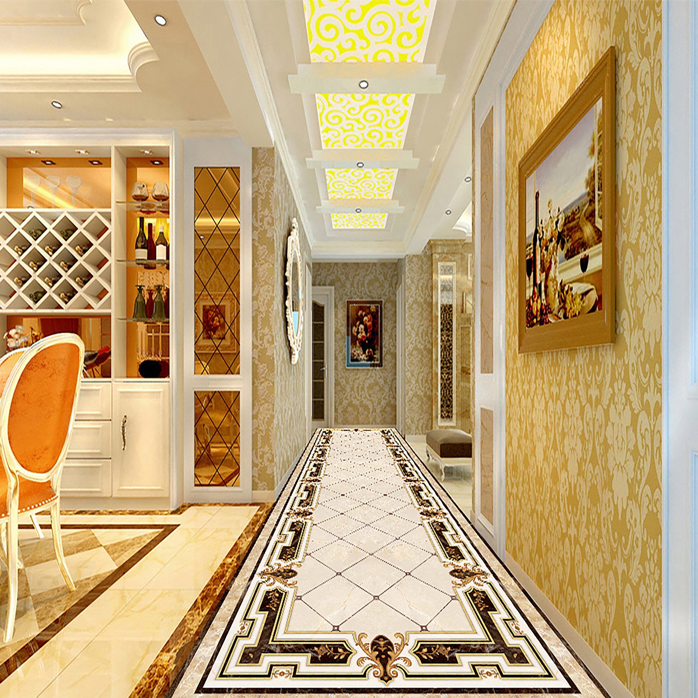 3D Black Lace WG195 Floor Mural Wallpaper AJ Wallpaper 2