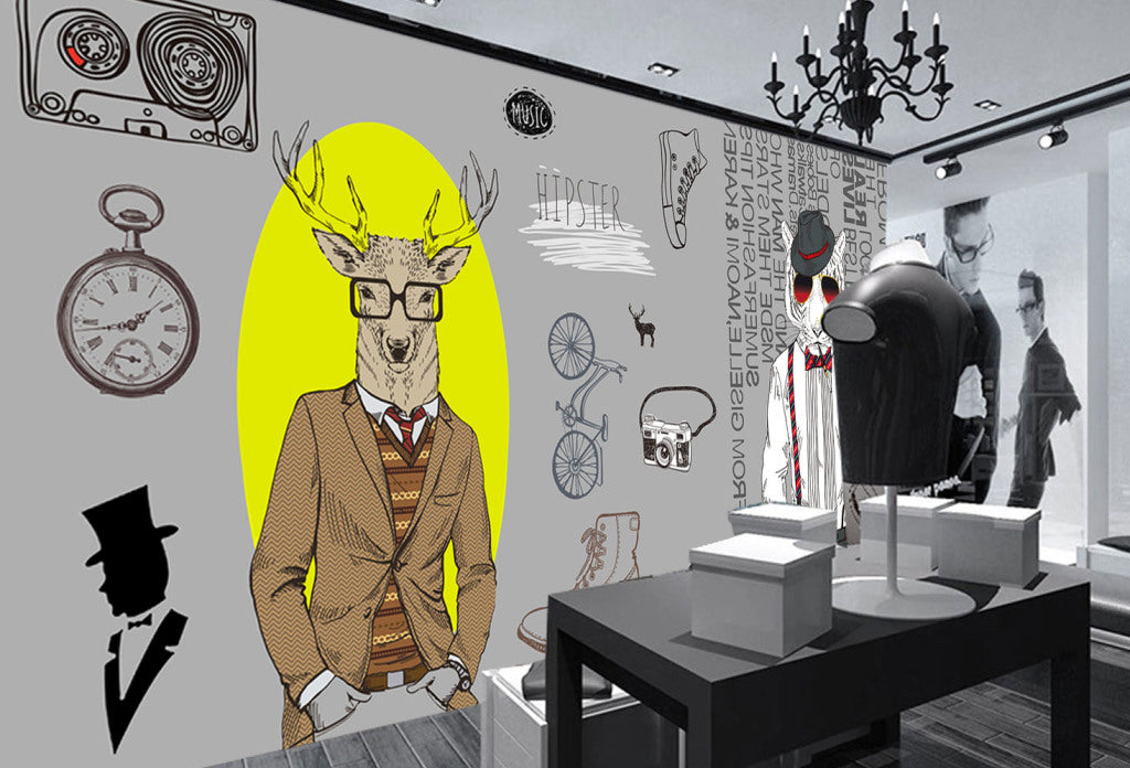 3D Deer Head WG172 Wall Murals