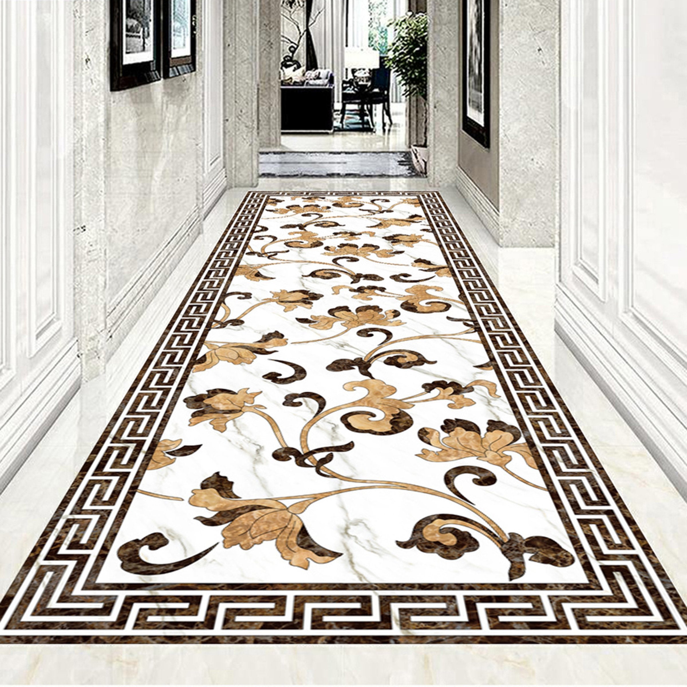 3D Marble Leaves WG233 Floor Mural Wallpaper AJ Wallpaper 2