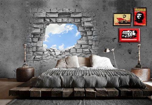 3D Wall Hole Sky 574 Wallpaper AJ Wallpaper