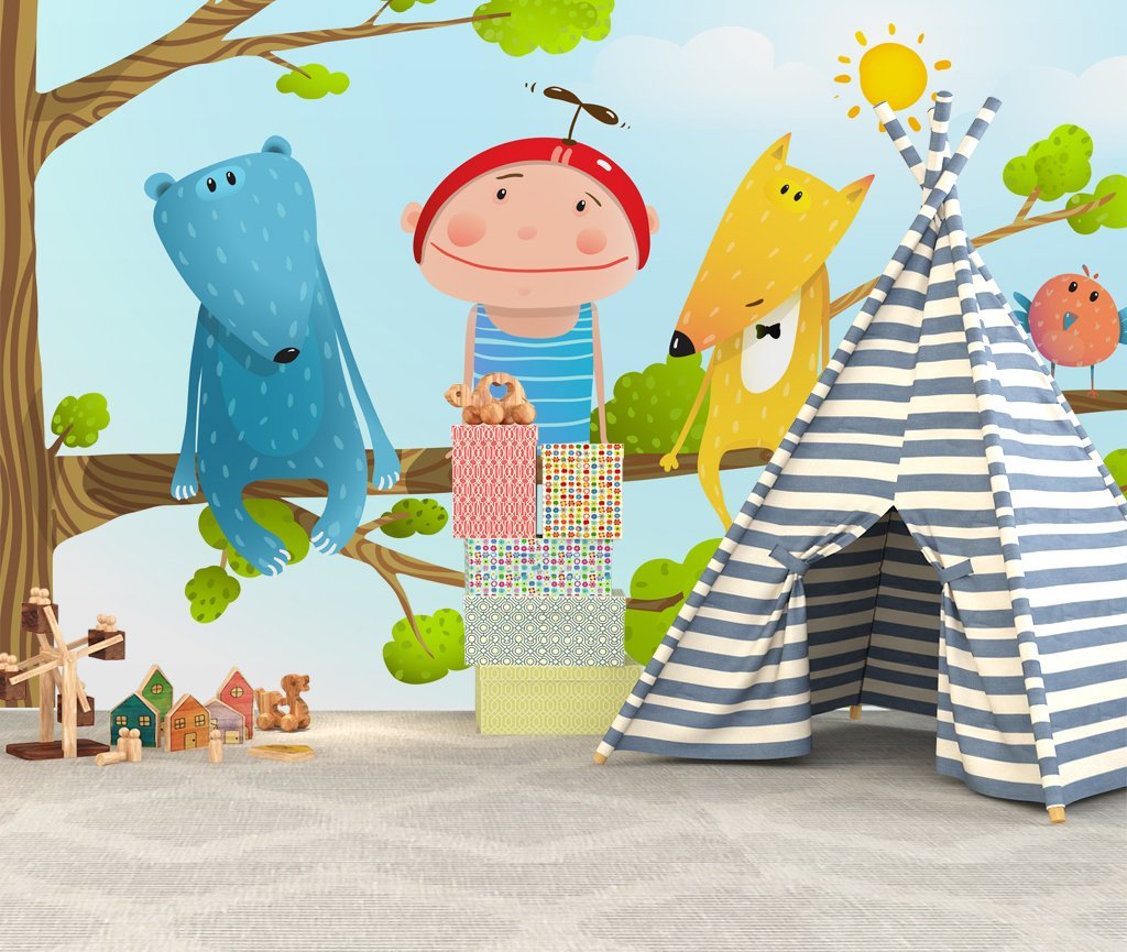 3D Animal Park 839 Wall Muralsls Wallpaper AJ Wallpaper 2